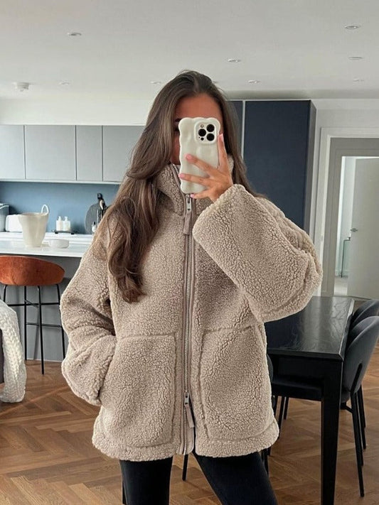 Lavoda | oversize'owy płaszcz typu teddy