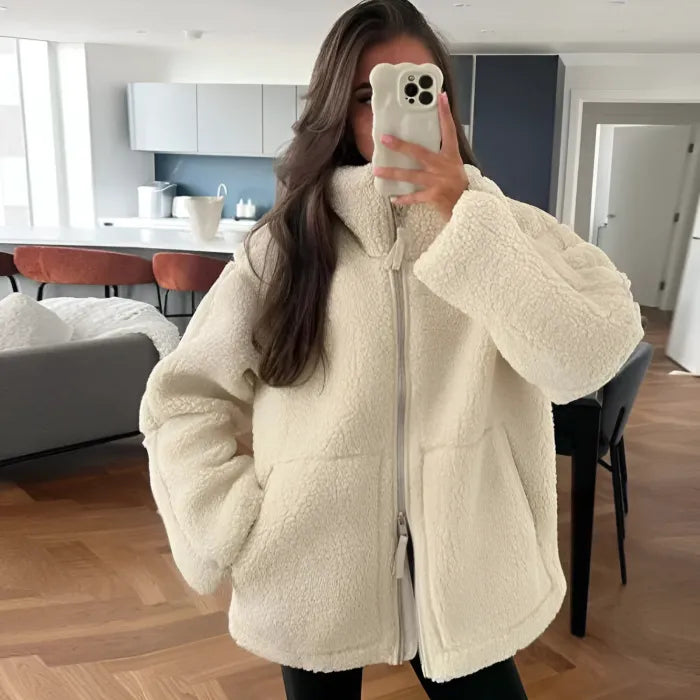 Lavoda | oversize'owy płaszcz typu teddy